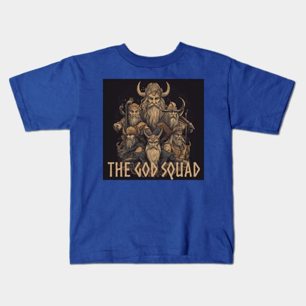 The God Squad Norse Mythology Asgardians Kids T-Shirt by Grassroots Green